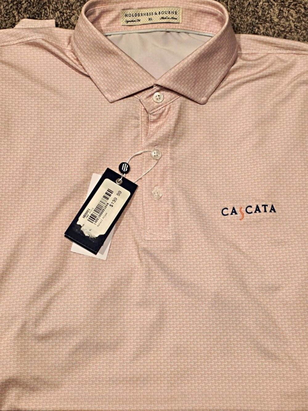 Holderness & Bourne Polo Cascata Golf Club Las Vegas Nectarine XL NWT